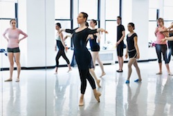 Dawn Hillen leads a ballet class at Broadway Dance Center