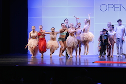 Dancers from If I Had A Boat hearing that they just won an invitation to the Young Choreographer's Festival in NYC! Anna Wolfe, Ashley Barr, Christina Barr, Christine Jakyma, Erika Rogers, Jessica Barr, Michael Garber,& Tessa Ulman. Photo Credit: Platoon