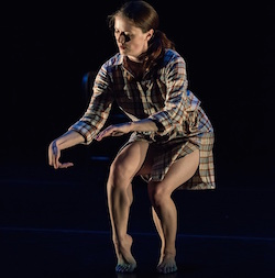 Choreographer Helen Simoneau in her most recent solo work, 'Caribou'. Photo by Peter Mueller. 