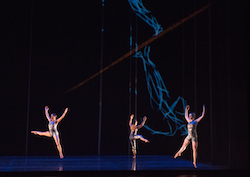Juilliard dancers performed Merce Cunningham’s BIPED on the Juilliard Dances Repertory in March 2015. Photo by Rosalie O’Connor.