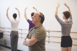 Lawrence Rhodes, artistic director of Juilliard’s Dance Division, teaching a dance class.