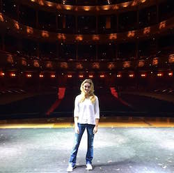 Mary Callahan on stage at the Academy of Music Philadelphia. Photo courtesy of Callahan.