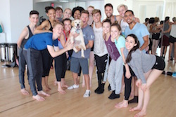 AGH in the Studio with Travis Wall, Nick Lazzarini and Theo the Dog. Photo courtesy of Artists Giving Hope.