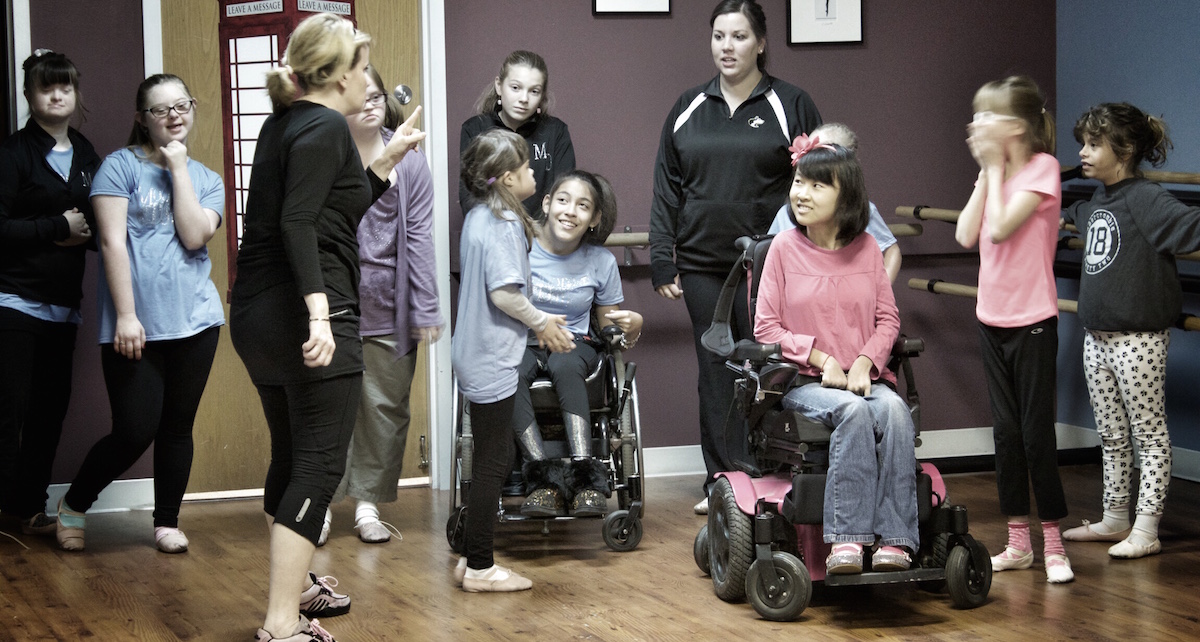 Angela Mannella-Hoffman with students at her studio, Moore than Dance. Photo courtesy of Cathy Graziano