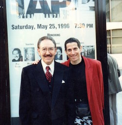 Phil Black and Alan Onickel in 1996, when Black received the Flo-Bert Award. Photo courtesy of Onickel