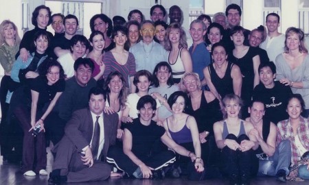 Phil Black with many former students at Broadway Dance Center in 1996.