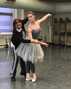 Cassandra Trenary in rehearsal with Irina Kolpakova. Photo by James Whiteside