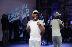 Chris Fonseca leads a dance class for hearing-impaired and hearing participants. Photo by Craig Barritt/Getty Images for SMIRNOFF.