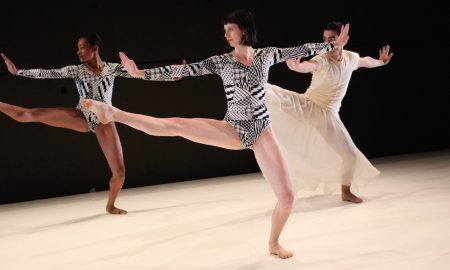 Dance Heginbotham performing 'TWIN' in 2012 at BAC's Jerome Robbins Theater. Photo by Julieta Cervantes.