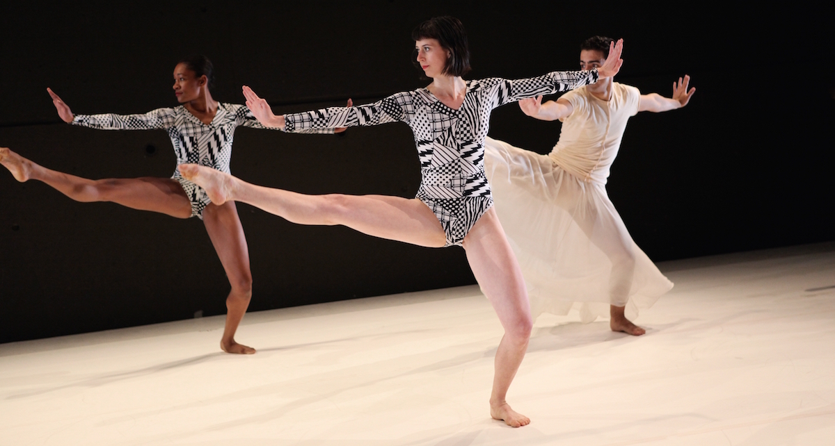 Dance Heginbotham performing 'TWIN' in 2012 at BAC's Jerome Robbins Theater. Photo by Julieta Cervantes.