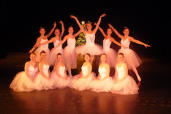 Hannah Ziegler Herman (center, as Snow Queen) with other members of George Washington University's Balance, a ballet-focused student organization. Photo courtesy of Ziegler Herman.