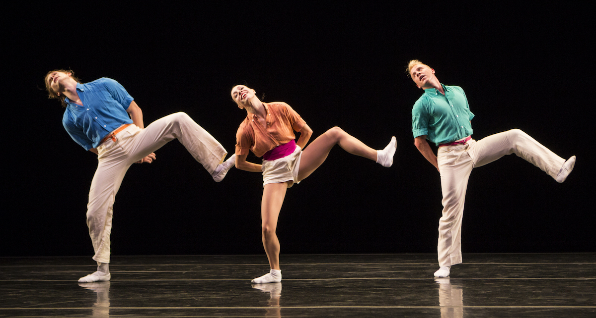 Nicholas Coppula, Amy Ruggiero and Daniel Baker in Twyla Tharp's 'Brahms Paganini'. Photo by Yi-Chun Wu.