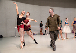 Jean-Pierre Bonnefoux with former dancers Melissa Anduiza and David Morse. Photo by Jeff Cravotta.