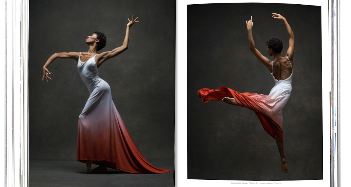 Sample pages from 'The Art of Movement', featuring Jacqueline Green of the Alvin Ailey Dance Theater. Photo by NYC Dance Project.