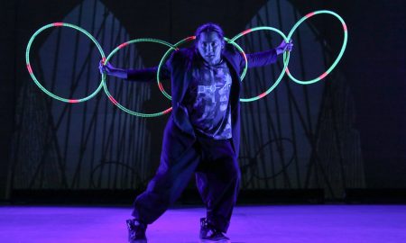 Champion Native American hoop dancer Nakotah LaRance in the Brooklyn Ballet's 'Brooklyn Nutcracker'. Photo by Julie Lemberger, courtesy of Brooklyn Ballet.