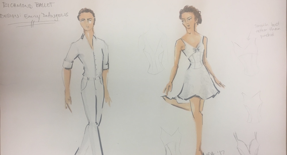 A costume sketch for Malcolm Burn's 'Pas Glazunov'. Photo courtesy of Emily Morgan DeAngelis.