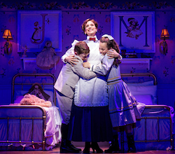 John Michael Pitera, Elena Shaddow and Abbie Grace Levi in 'Mary Poppins' at Paper Mill Playhouse. Photo by Matthew Murphy.