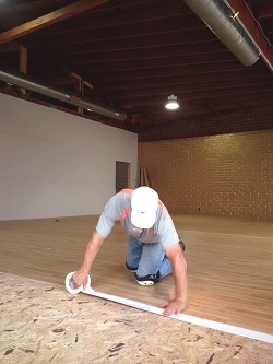 Installing a Woodstep dance floor from Stagestep.