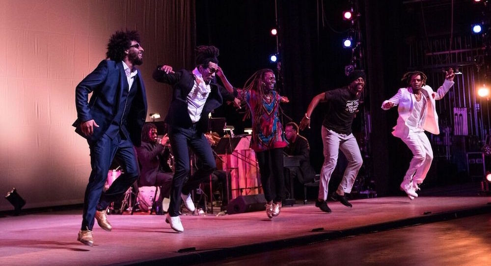 Jason Samuels-Smith, Joseph Webb, Dormeshia Sumbry-Edwards, Derick J Grant and Omar Edwards. Photo by Stark Photo Productions.