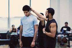 Noah Ricketts teaching a student to tap into his emotions for a dramatic ballad for The Broadway Dreams Foundation