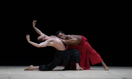 Paulo Arrais and Irlan Silva in Wayne McGregor's 'Obsidian Tear'. Photo by Rosalie O'Connor, courtesy of Boston Ballet.