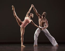 Alvin Ailey American Dance Theater's Akua Noni Parker and Jamar Roberts in Christopher Wheeldon's 'After the Rain Pas de Deux'. Photo by Paul Kolnik.