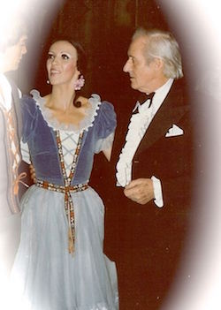 Herci Marsden with Sir Anton Dolin, artistic advisor in the 1970s. Photo courtesy of Marsden.