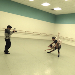 Atlanta Ballet dancers and Videographer AJ Paug. Photo by Allison Gupton.