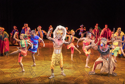 Gerald Caesar and company in 'The Lion King' North American Tour. ©Disney. Photo by Deen van Meer.