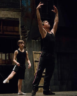 Kurt Froman teaching Daniel Russell on 'Billy Elliot the Musical' second national tour. Photo by Kyle Froman.