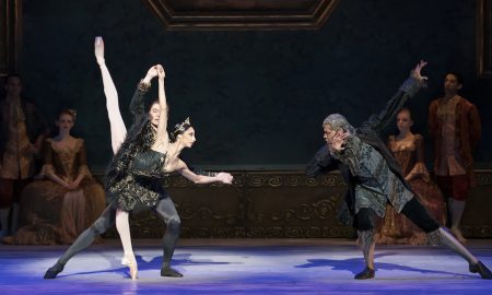 Jessica Assef and Nikolas Gaifullin, with Keith Reeves in Atlanta Ballet's 'Swan Lake'. Photo by Gene Schiavone.