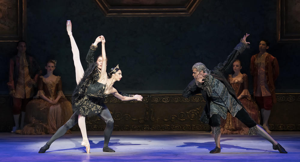 Jessica Assef and Nikolas Gaifullin, with Keith Reeves in Atlanta Ballet's 'Swan Lake'. Photo by Gene Schiavone.