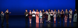 Joe Lanteri and Robbie Fairchild with scholarship recipients. Photo by Eduardo Patino.