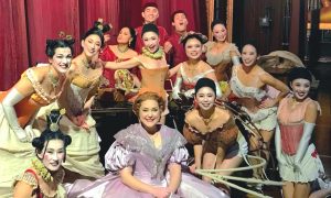 Saki Masuda and cast backstage during 'The King and I'. Photo courtesy of Saki.