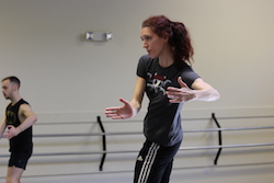 Gabrielle Lamb rehearsing Dark Circles Contemporary Dance. Photo by Joshua Peugh.