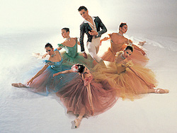 Joffrey Ballet in Gerald Arpino's 'Birthday Variations'. Photo by Herb Migdoll.