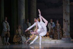 Pacific Northwest Ballet Principal Dancers Lesley Rausch and Karel Cruz with company dancers in Ronald Hynd’s 'The Sleeping Beauty'. Photo by Angela Sterling.