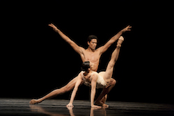 Pacific Northwest Ballet Principal Dancers Lindsi Dec and Karel Cruz in Jiri Kylian’s 'Petite Mort'. Photo by Angela Sterling.