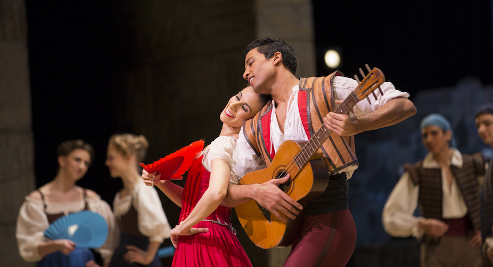 Pacific Northwest Ballet Principal Dancers Lindsi Dec and Karel Cruz in Alexei Ratmansky’s 'Don Quixote'. Photo by Angela Sterling.