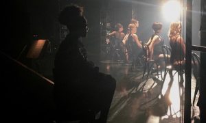 Shamicka Benn watching Cell Block Tango scene backstage at 'Chicago'. Photo by Dance Captain Christophe Caballero.