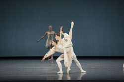 Misa Kuranaga and Patrick Yocum in George Balanchine's 'Chaconne'. © The George Balanchine Trust. Photo by Liza Voll; courtesy of Boston Ballet.