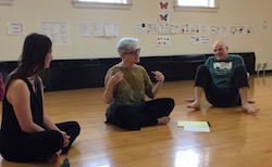 Jeanne Traxler teaching a workshop at University of Wisconsin at the 90th Anniversary of the Dance Department Celebration. Photo courtesy of Traxler.