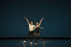 John Lam and Kathleen Breen Combes in George Balanchine's 'Stravinsky Violin Concerto'. © The George Balanchine Trust. Photo by Liza Voll, courtesy of Boston Ballet.