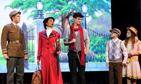 Maranatha Christian School in Mary Poppins using a Grosh Digital Backdrop.