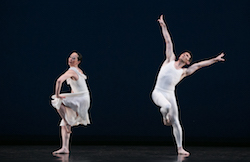 Paul Taylor Dance Company's Christina Lynch Markham and Sean Mahoney in 'Aureole'. Photo by Whitney Browne.