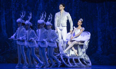 Boston Ballet's Lasha Khozashvili and Chyrstyn Fentroy in 'Mikko Nissinen's The Nutcracker'. Photo by Angela Sterling, courtesy of Boston Ballet.