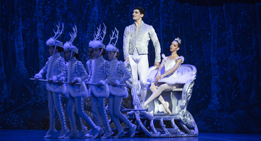 Boston Ballet's Lasha Khozashvili and Chyrstyn Fentroy in 'Mikko Nissinen's The Nutcracker'. Photo by Angela Sterling, courtesy of Boston Ballet.