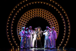 Stephanie J. Block as Star and the cast of 'The Cher Show' on Broadway. Photo by Joan Marcus.