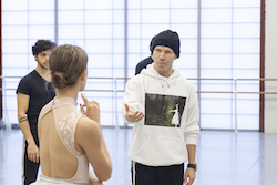 Johan Kobborg with Emily Carrico, Sergio Masero Olarte for Atlanta Ballet's 'La Sylphide'. Photo by Kim Kenney.