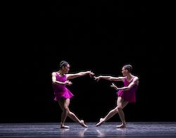 Lia Cirio and Viktorina Kapitonova in William Forsythe's 'Playlist (EP)'. Photo by Angela Sterling, courtesy of Boston Ballet.